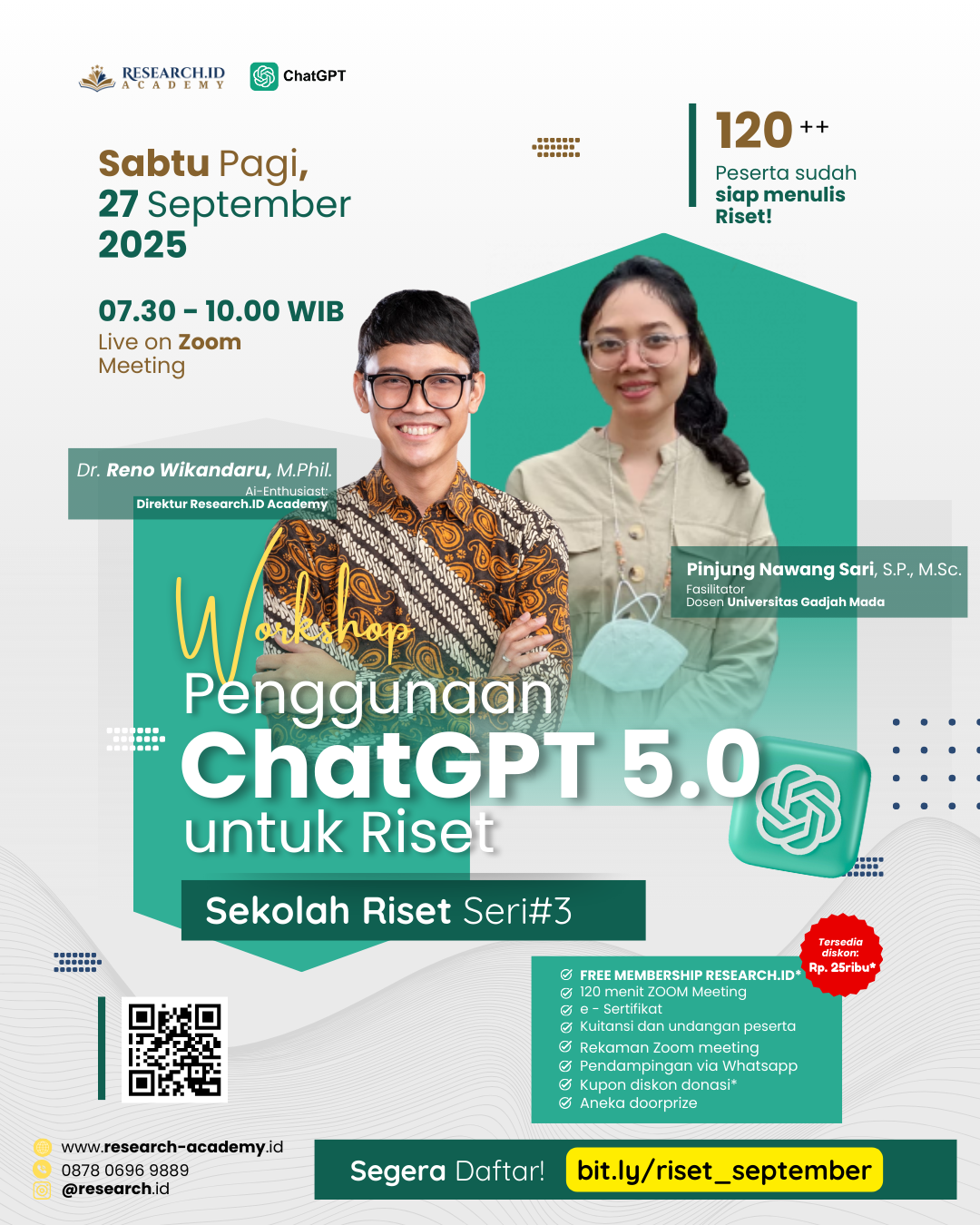 🚨 Sekolah Riset Seri #3: Workshop Penggunaan ChatGPT 5.0 untuk Riset 🌟